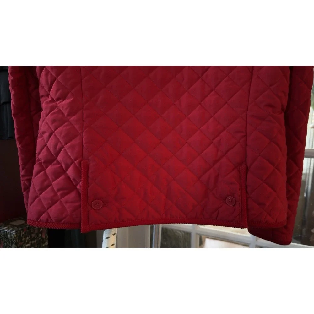 Ralph Lauren Chaps‎ Jacket Red Quilted Polyester Lined Long Sleeve Buttons M EUC